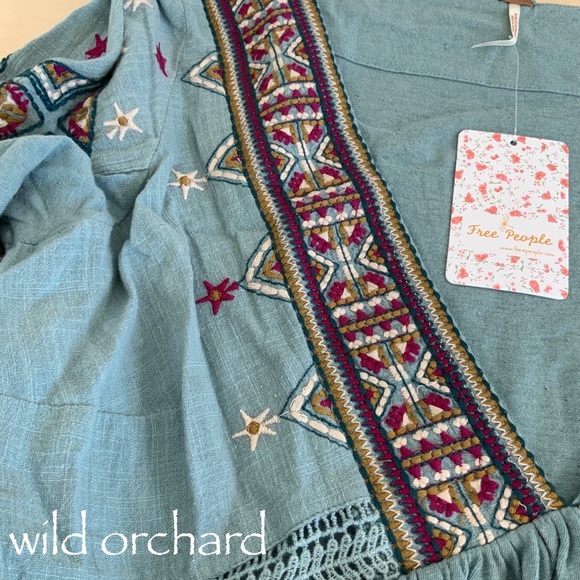 Free People Aria Boho Embroidered Crochet Top - Picture 9 of 9